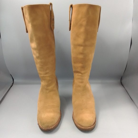 UGG 'Josie' 3214 Brown Heeled Boots Size UK 6 EU 39 Suede Mid-Calf Knee Tan - Picture 10 of 13